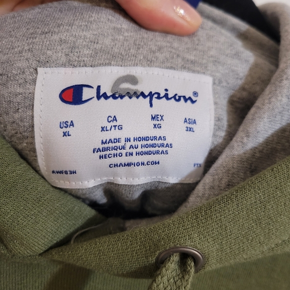 NWT Champion Men's Powerblend Fleece Hoodie Cargo Olive XL - Picture 4 of 11